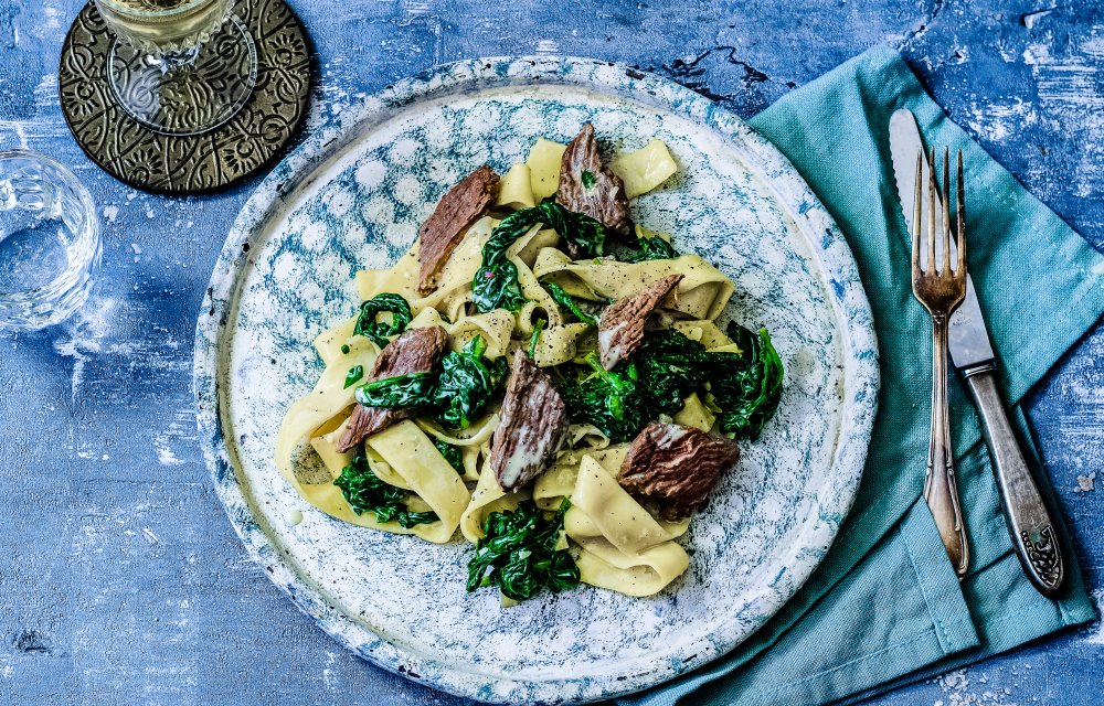 pappardelle met biefstuk