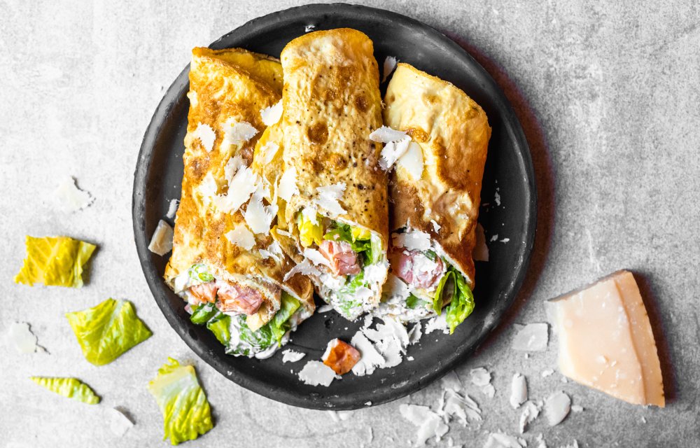 gezonde caesarsalade eiwraps