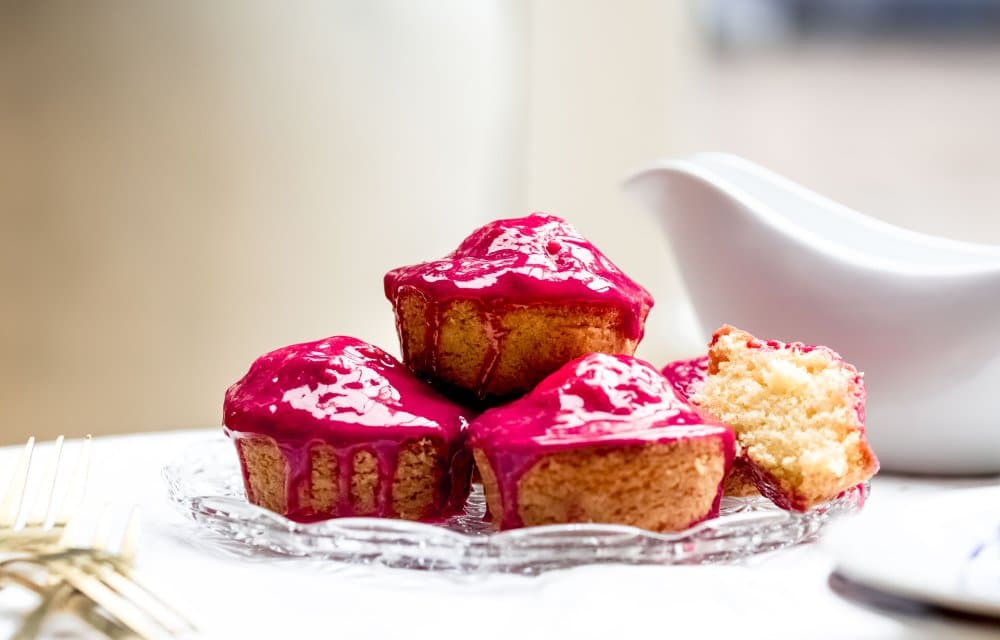 Roze koek muffins
