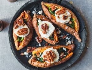 zoete aardappel met geitenkaas