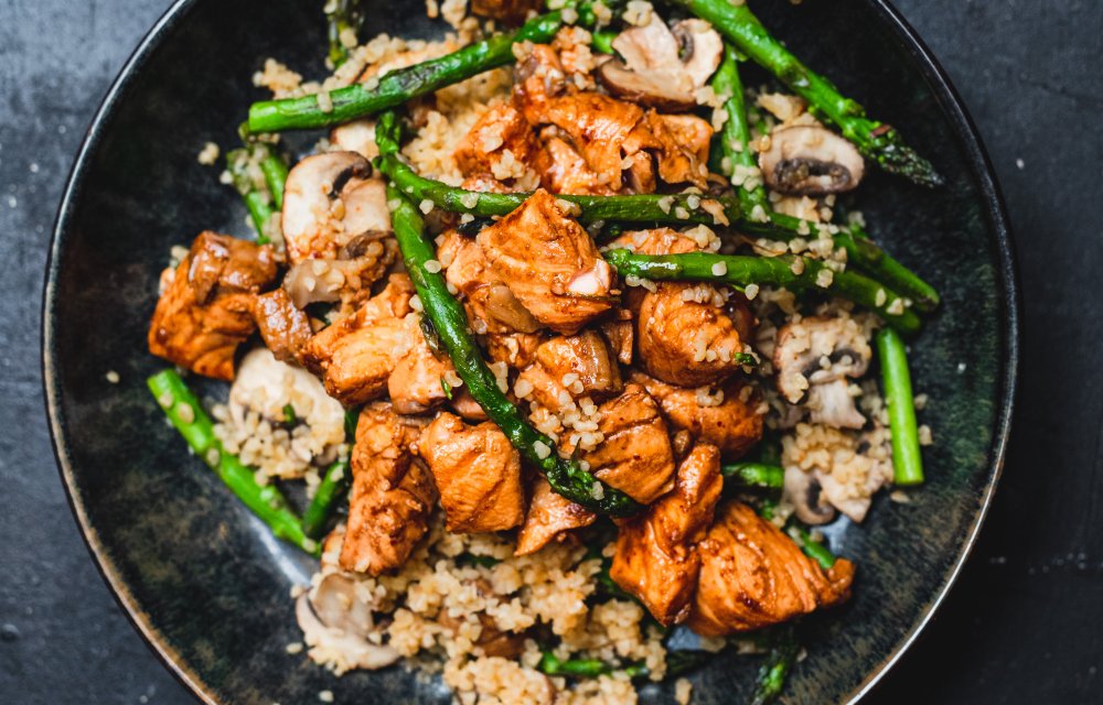 bulgur met pittige zalm