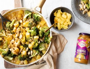 kip korma met aardappel