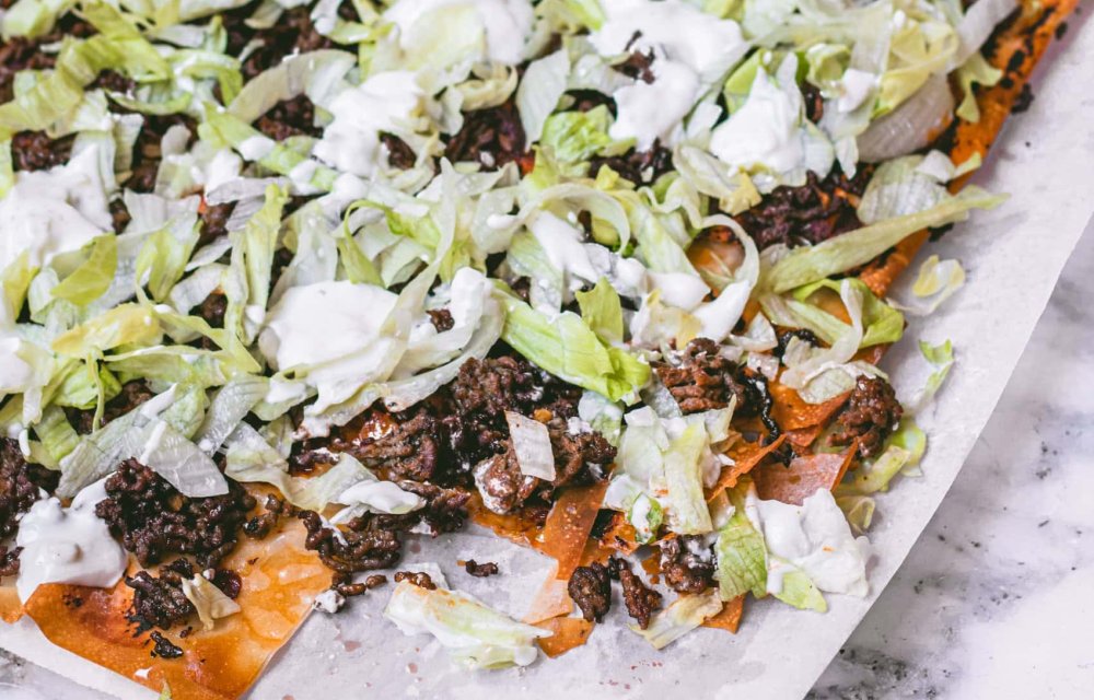 Gezonde Turkse pizza plaattaart