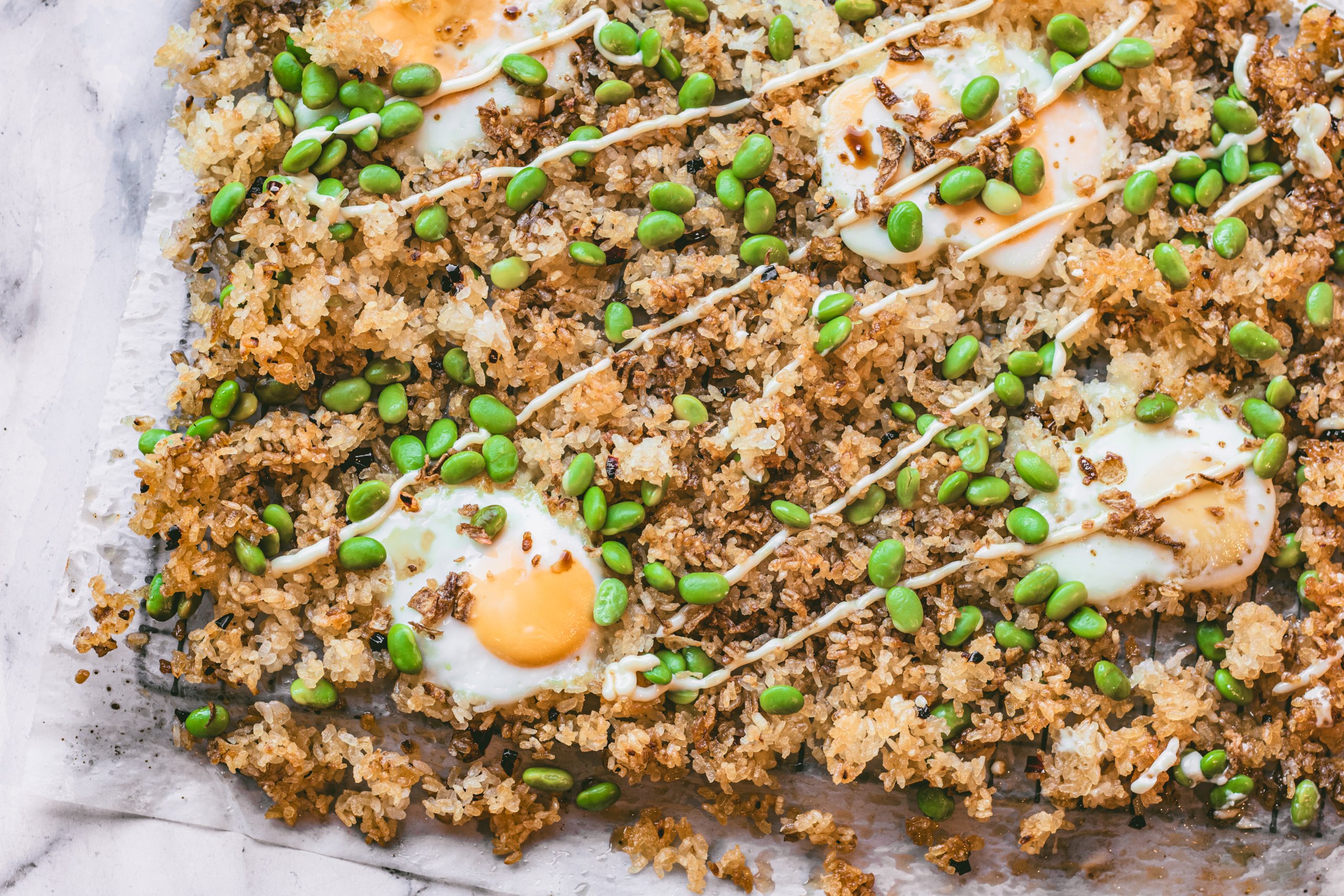 crispy rice traybake
