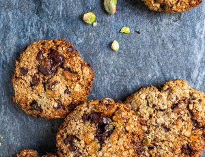 Cookies met pistache en chocolade