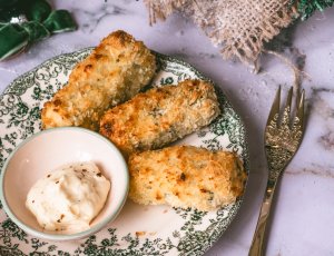 kaaskroketjes met prei en truffel
