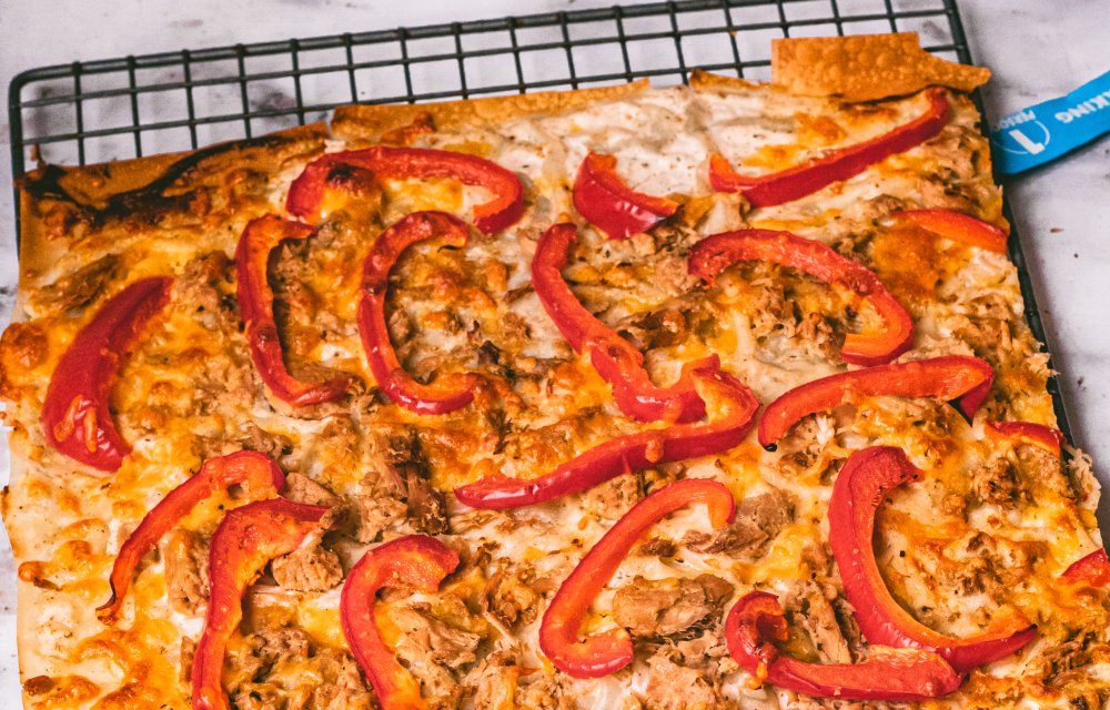 Gezonde tuna melt plaattaart