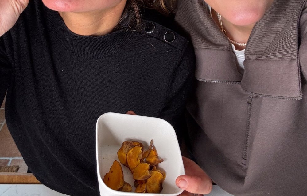 zoete aardappelchips uit de airfryer